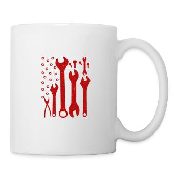 Patriotic Mechanic Gift American Flag Made of - Mug - white - Right