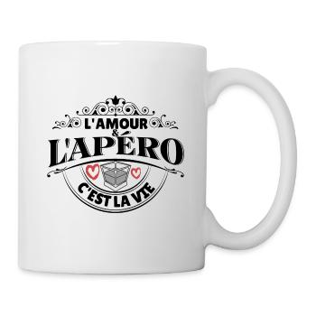 L'AMOUR et l'apéro c'est la vie - Mug blanc - blanc - Droite