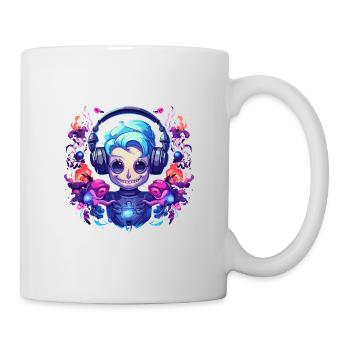 Synthwave Roboter Girl Design - Tasse - Weiß - Rechts
