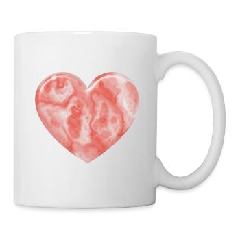 Coeur de marbre rose - Mug blanc - blanc - Droite