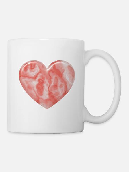 Pink Marble Heart - Mug - white