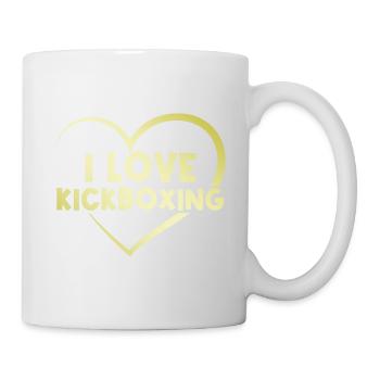 I love kick boxing heart - Mug - white - Right