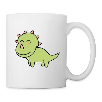 Dinosaure tricératops bande dessinée - Mug blanc - blanc - Droite