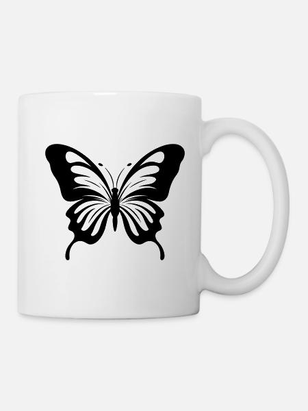 Schmetterling Symbol - Tasse - Weiß