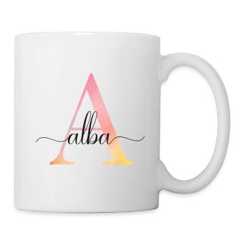 A | Monogram | Name | Alba |Watercolor - Mug - white - Right