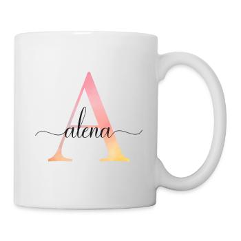 A | Monogram | Name | Alena |Watercolor - Mug - white - Right