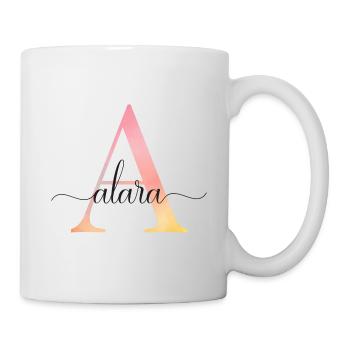 Un | Monogramme | Nom | Alara |Aquarelle - Mug blanc - blanc - Droite