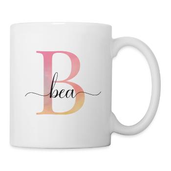 B | Monogram | Name | Bea |Watercolor - Mug - white - Right