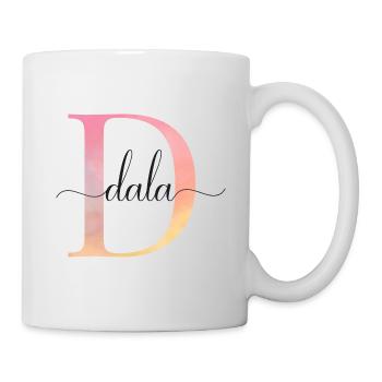 D | Monogramm | Name | Dala |Watercolor - Tasse - Weiß - Rechts
