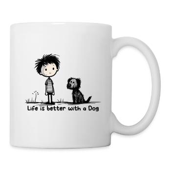 life is better with a dog - Mug - white - Right