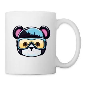 Bear Ski Goggles Comic - Mug blanc - blanc - Droite