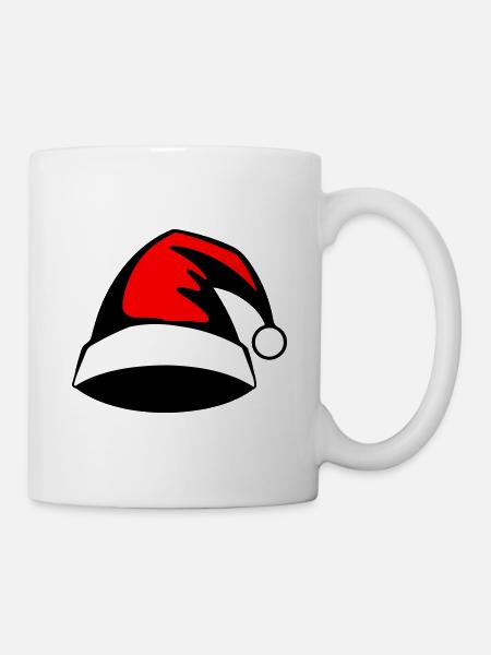Weihnachten Santa Hut Symbol Mütze - Tasse - Weiß