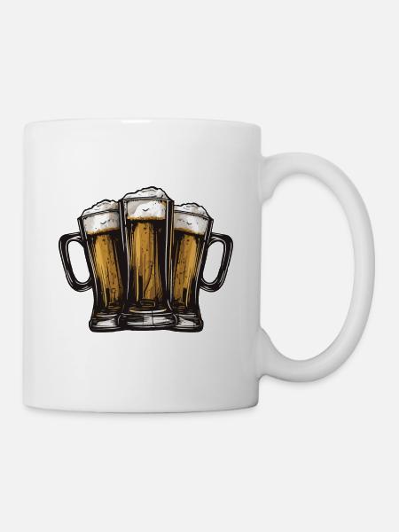 Bier Anstoßen Party - Tasse - Weiß