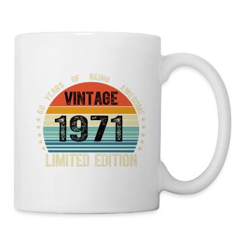 Jahrgang 1971 53 Jahre 53. Geburtstag limitiert - Tasse - Weiß - Rechts