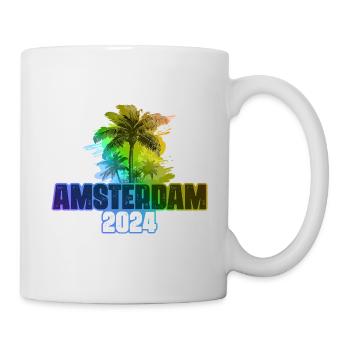 Amsterdam 2024 Vacances Palmiers Colorés - Mug blanc - blanc - Droite