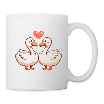 Goose Couple In Love Animal Valentine's Day - Mug - white - Right