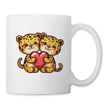 Leopard Comic Paar Liebe - Tasse - Weiß - Rechts