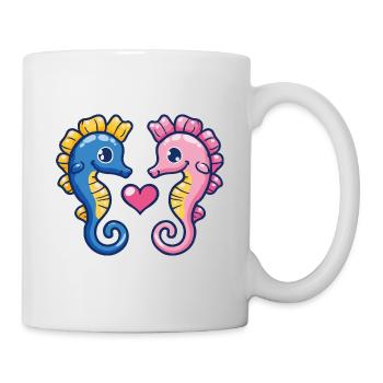 Seahorse Couple In Love Animal Valentine's Day - Mug - white - Right
