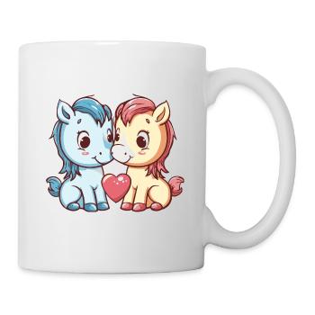 Cheval Couple Amour Couple Amoureux - Mug blanc - blanc - Droite