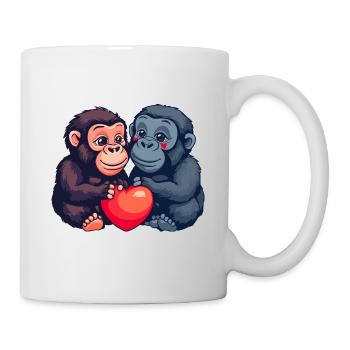Gorille Couple Amour Couple Amoureux - Mug blanc - blanc - Droite