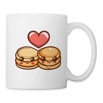 Crêpe Couple Amour Coeur Saint Valentin - Mug blanc - blanc - Droite