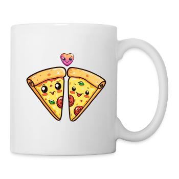 Pizza Couple Love Heart Valentine's Day - Mug - white - Right