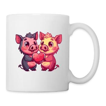 Cochons Couple Amour Semer Dans L’amour - Mug blanc - blanc - Droite