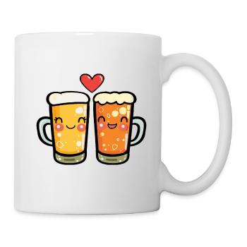 Bier Herz Liebe Party Niedlich - Tasse - Weiß - Rechts