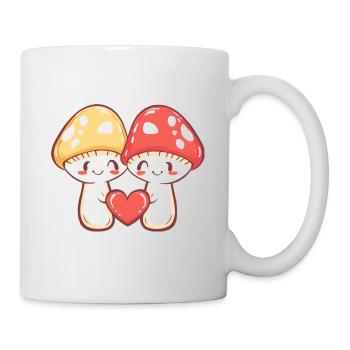 Mushrooms Couple Love Heart Funny - Mug - white - Right