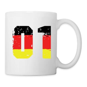 1 Zahl Deutschland Trikot - Tasse - Weiß - Rechts