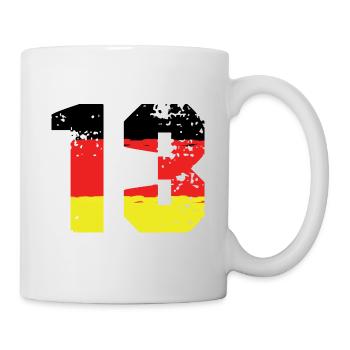 13 Numéro Allemagne Jersey - Mug blanc - blanc - Droite