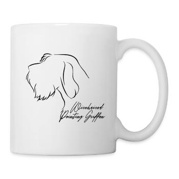 Pointage à poil dur Griffon profil chiens chien de chasse - Mug blanc - blanc - Droite
