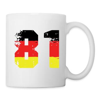 81 Numéro Allemagne Jersey - Mug blanc - blanc - Droite