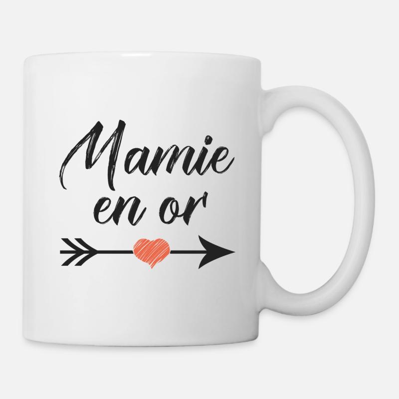 mamie en or cadeau mamie - Mug blanc - blanc