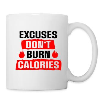 Les excuses ne brûlent pas de calories - Mug blanc - blanc - Droite