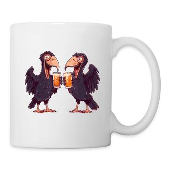 Harpyie Vogel Comic Bier Saufen - Tasse - Weiß - Rechts