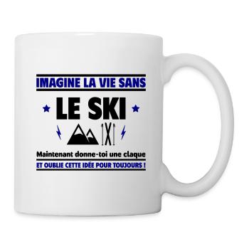 Imagine la vie sans ski : impensable - Mug blanc - blanc - Droite