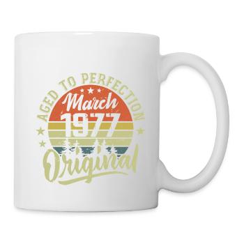 Rétro Mars 1977 Cadeau Mars 1977 Né en Mars 1977 - Mug blanc - blanc - Droite