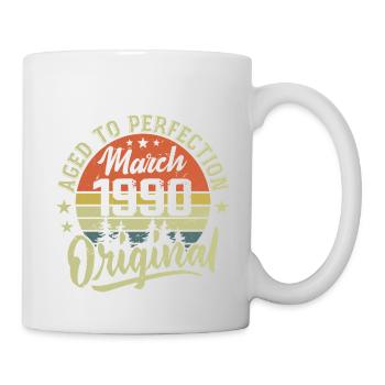 Cadeau Mars 1990 Né en Mars 1990 Rétro Mars 1990 - Mug blanc - blanc - Droite