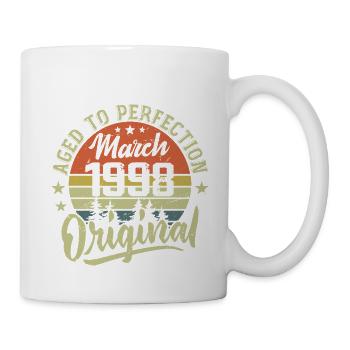 Geschenk März 1998 Geboren im März 1998 Retro März 1998 - Tasse - Weiß - Rechts