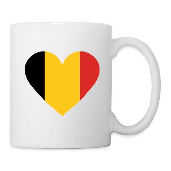 Yellow and red tricolor heart - Mug - white - Right