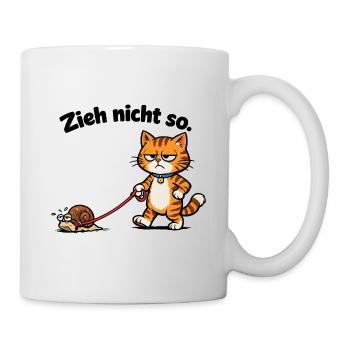 Cat frustration when pulling snails - Mug - white - Right