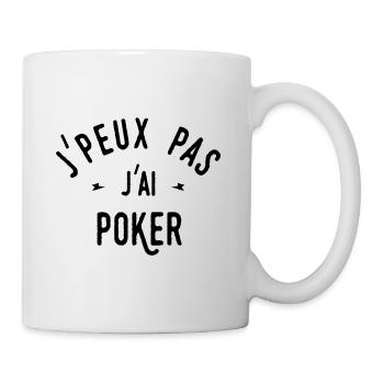 j'peux pas j'ai poker - Mug blanc - blanc - Droite