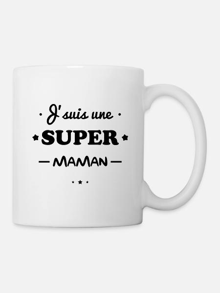 Super maman, cadeau mère - Mug blanc - blanc
