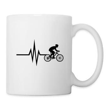My heart beats for biking - bike bike nature - Mug - white - Right