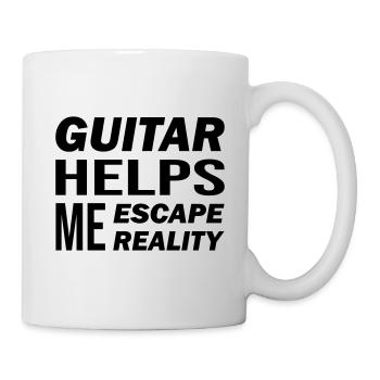 Guitar Helps Me Escape Reality - Mug blanc - blanc - Droite