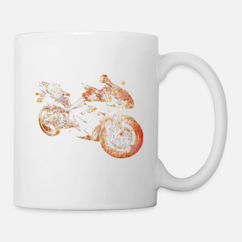 Motorcycle silhouette fire - Mug - white