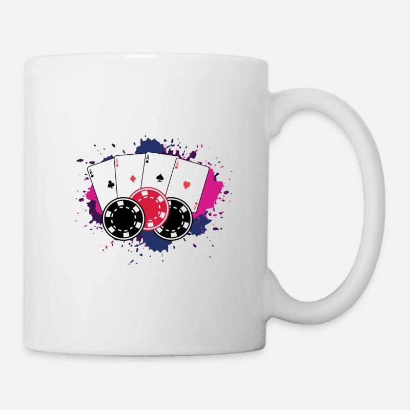 Poker Cards Chips Las Vegas - Mug - white