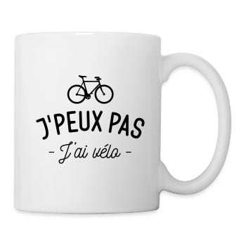 J'peux pas j'ai vélo - Mug blanc - blanc - Droite