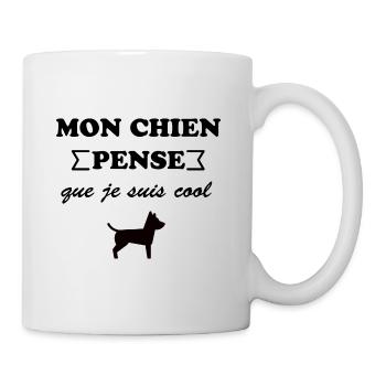 mon chien pense que je suis cool t-shirt humour - Mug blanc - blanc - Droite